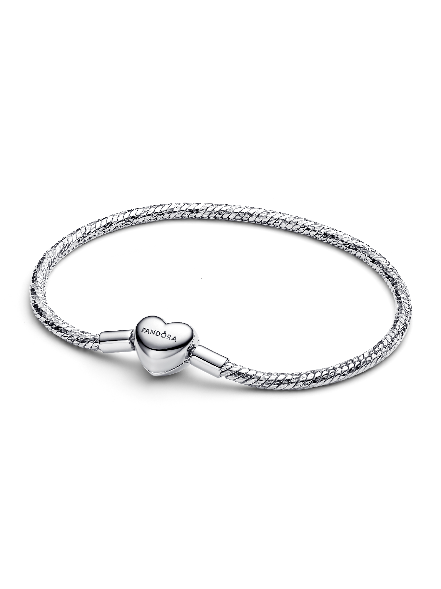 Pulsera de Cadena de Serpiente con Cierre Corazón Facetado Grabable