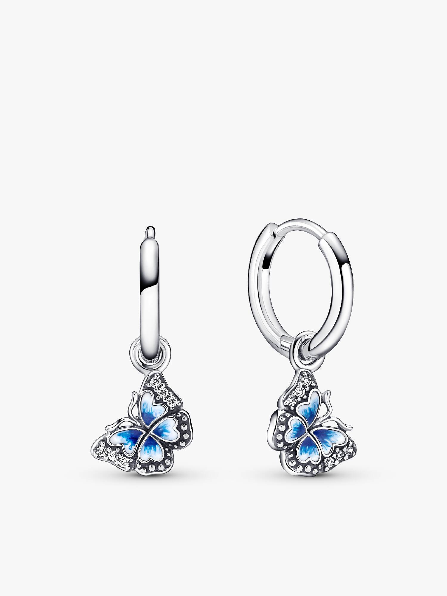 Pendientes de Aro Mariposa Azul