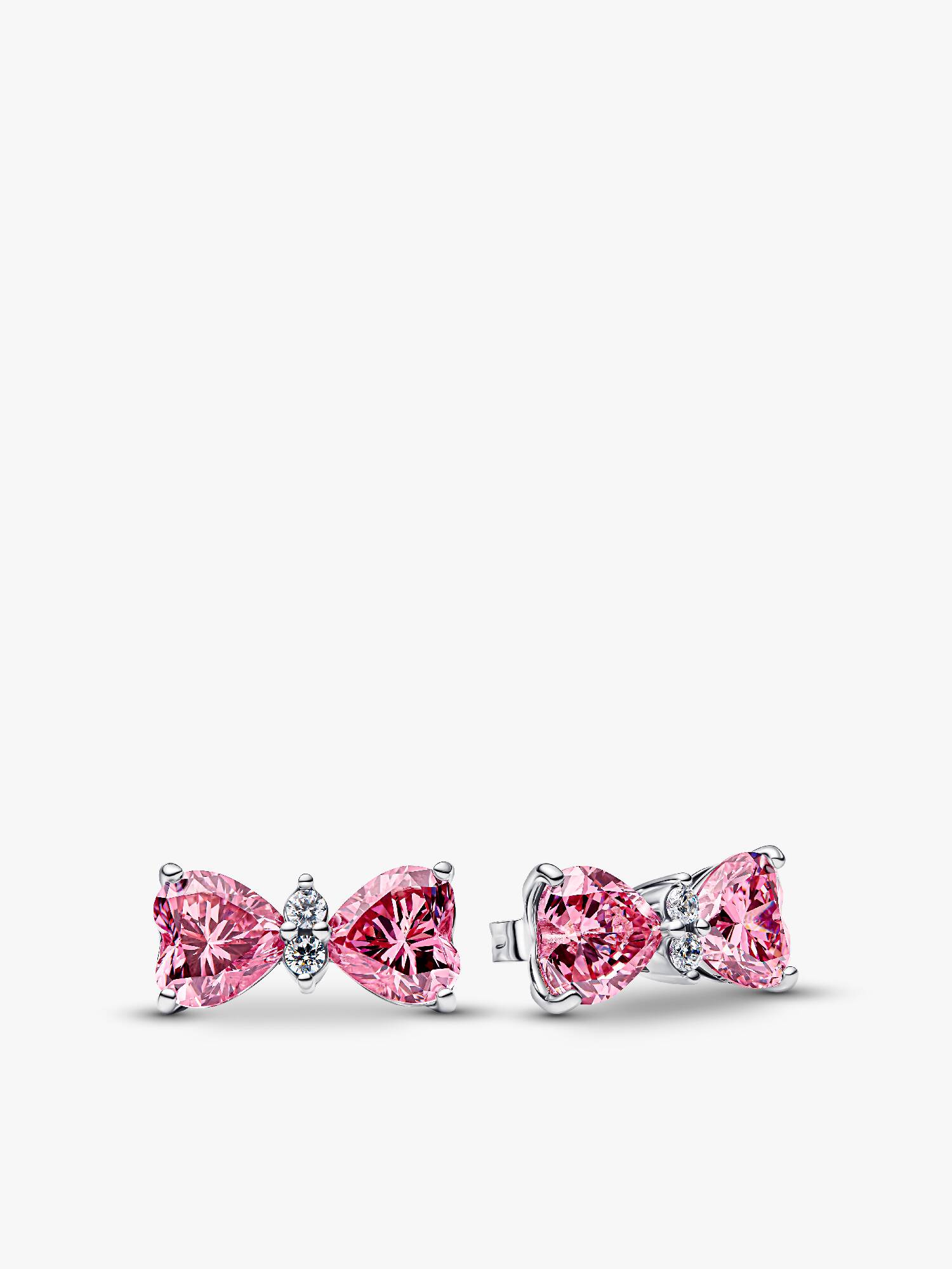 Pendientes de Botón Lazo Rosa