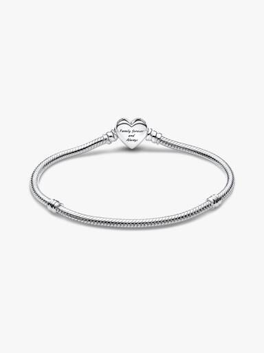 Pulsera de Cadena de Serpiente con Cierre de Corazón Infinito Rosa Brillante