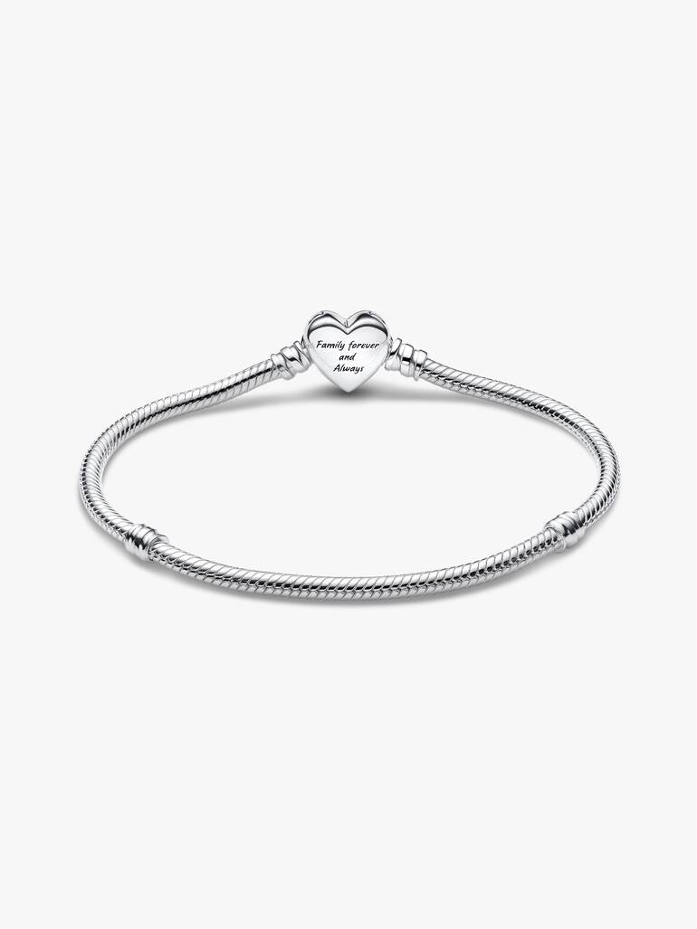 Pulsera de Cadena de Serpiente con Cierre de Corazón Infinito Rosa Brillante