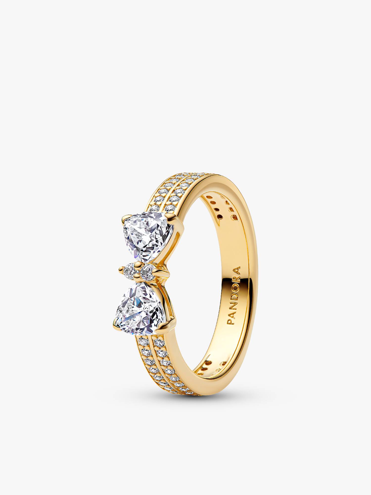 Anillo Doble Banda Lazo Brillante