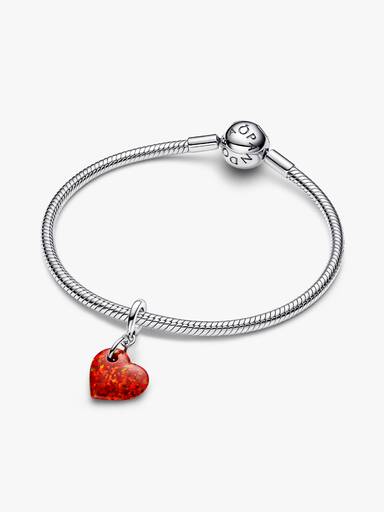 Charm Colgante Corazón Rojo Opalescente