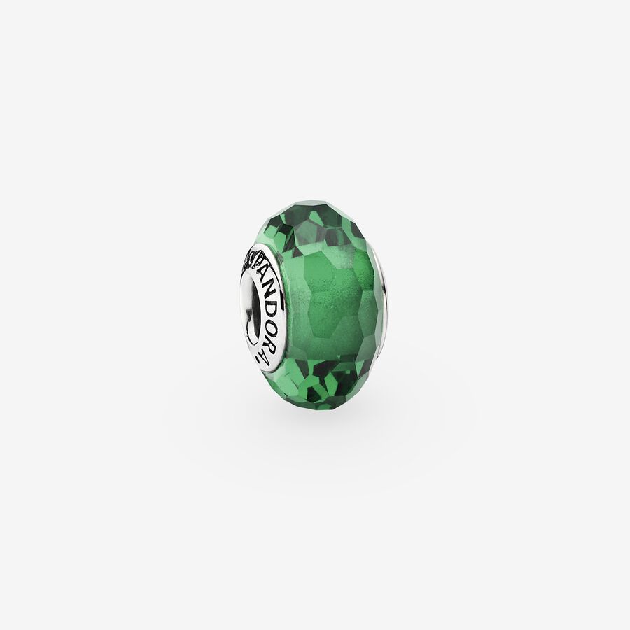 Charm Forestal cristal facetado verde image number 0