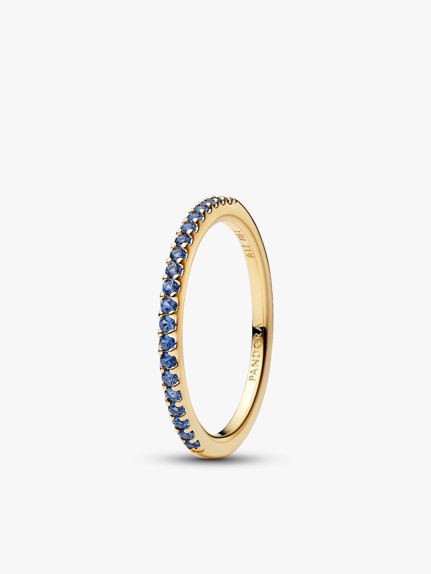 Anillo Banda Azul Brillante