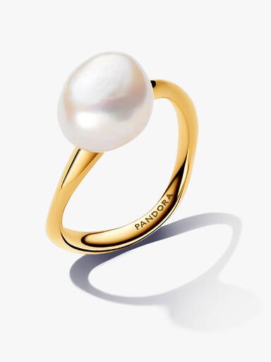 Anillo Perla Cultivada de Agua Dulce Tratada Barroca