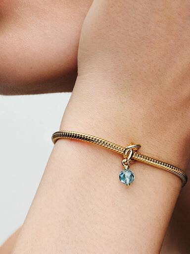 Charm Colgante Círculo Eternity Azul Aguamarina Facetado