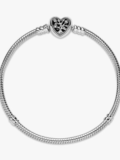 Pulsera de Cadena de Serpiente Cierre de Corazón Árbol Genealógico