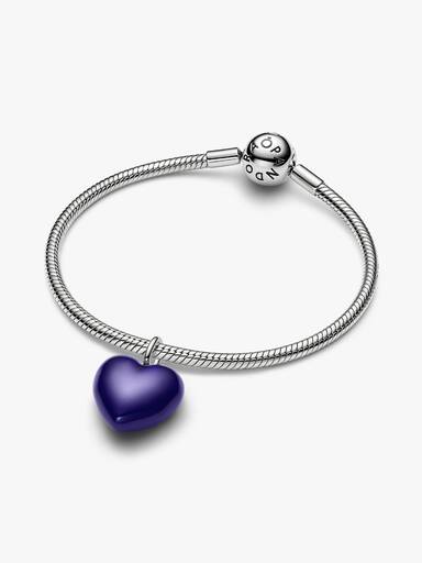 Charm Colgante Corazón Volumen Azul