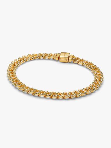 Pulsera Cadena Cubana en Pavé
