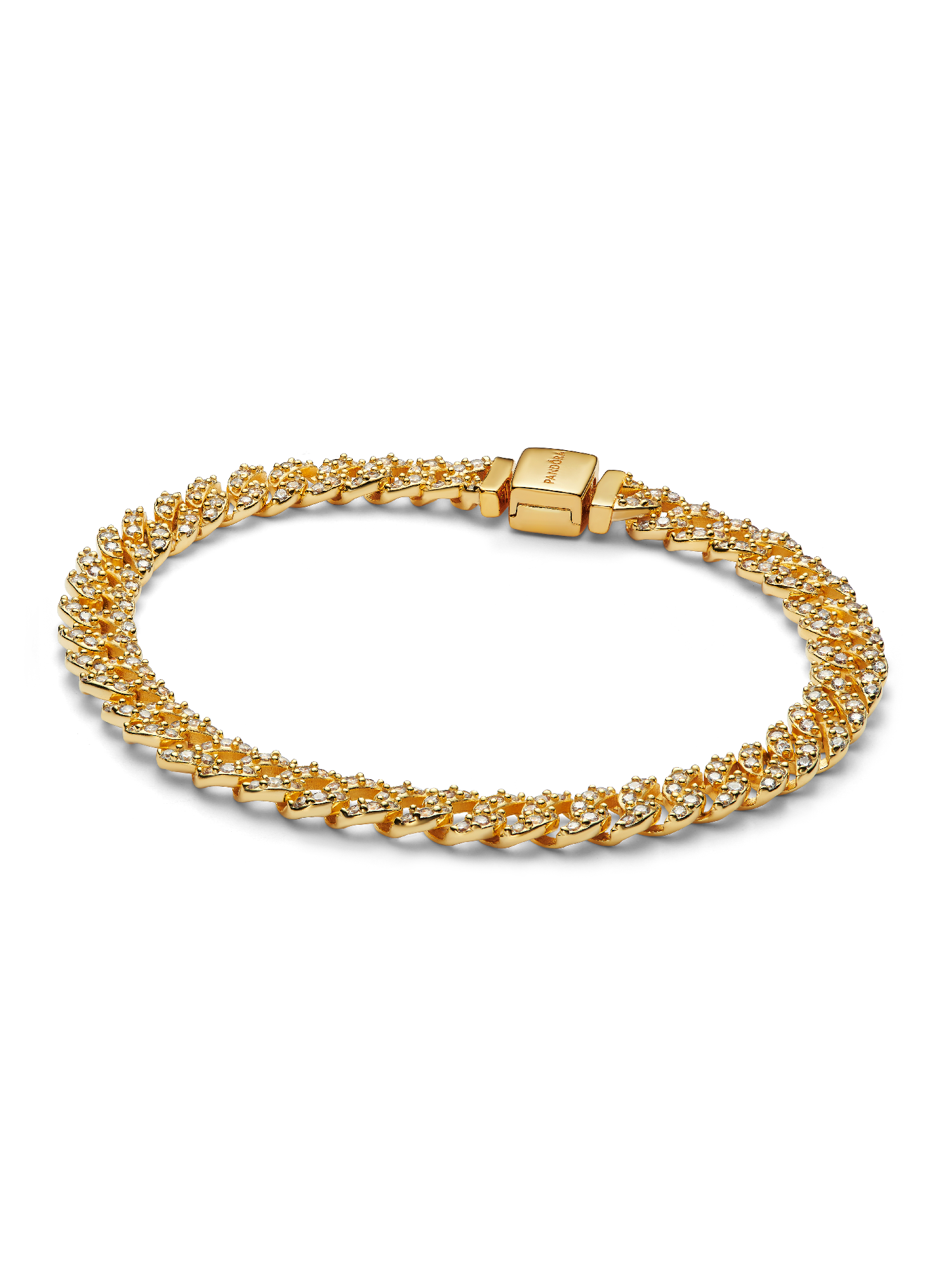 Pulsera Cadena Cubana en Pavé
