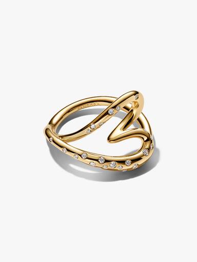 Anillo Corazón Forma Orgánica con Gemas Engastadas