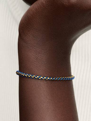 Pulsera Cadena Caja Cordón Azul