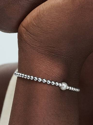 Pulsera Perlas Cultivadas de Agua Dulce Tratadas y Esferas