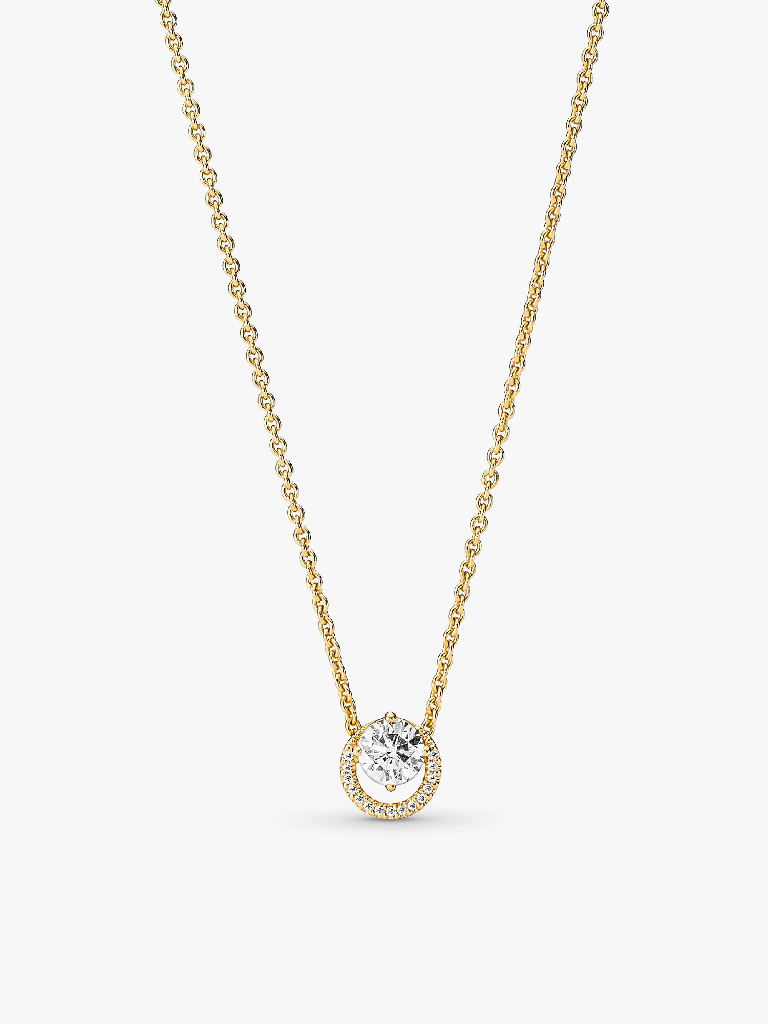 Collar Colgante Halo Redondo Brillante