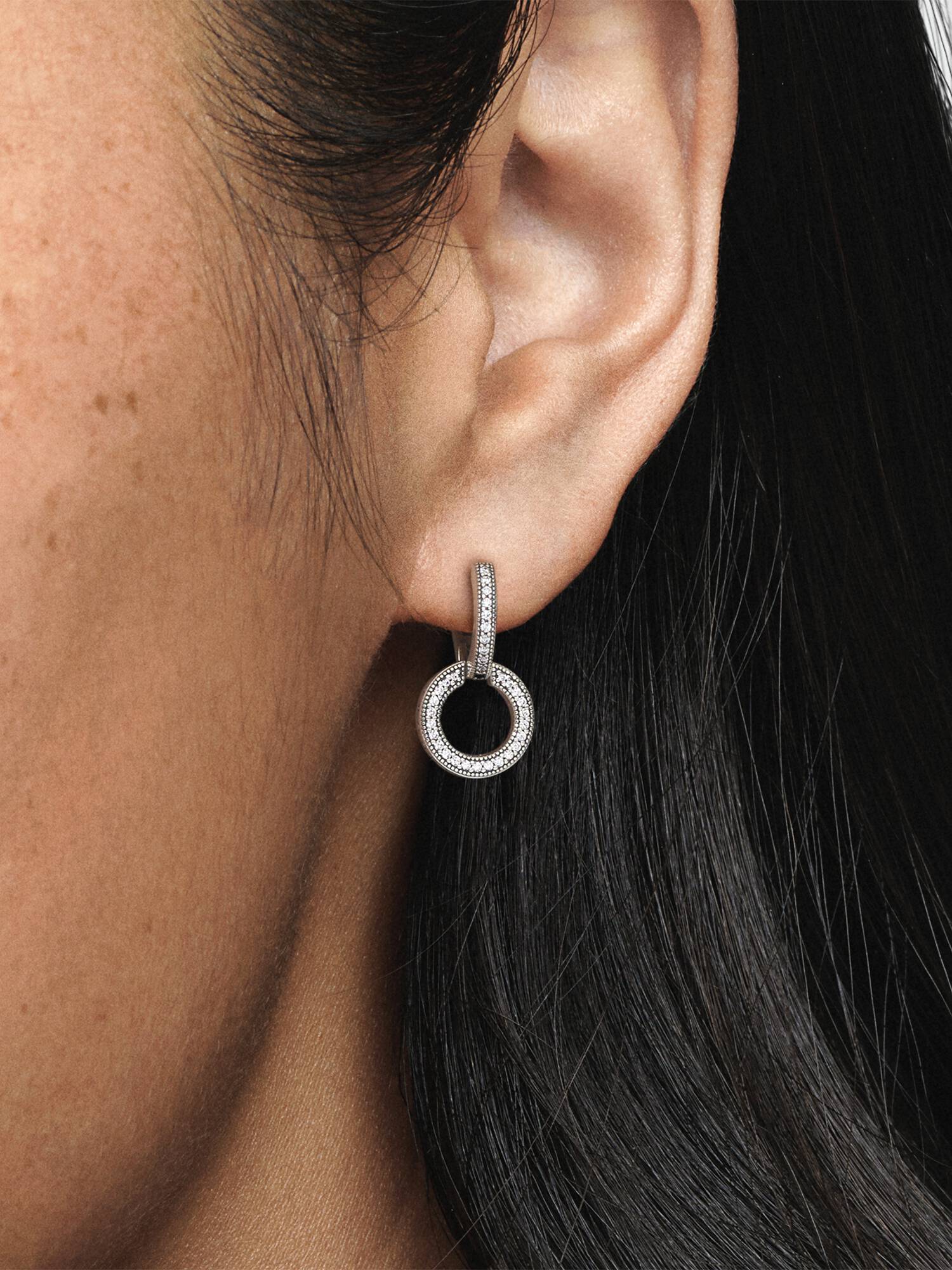Pendientes de Aro Doble Brillantes