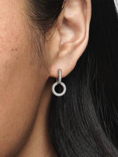 Pendientes de Aro Doble Brillantes