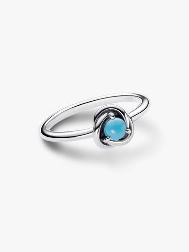 Anillo Círculo Eternity Azul Turquesa
