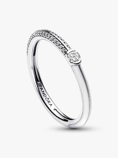 Anillo Dual Blanco y Pavé