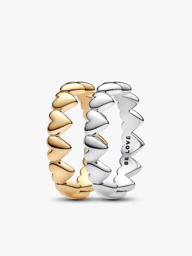 Conjunto de Anillos fila corazon