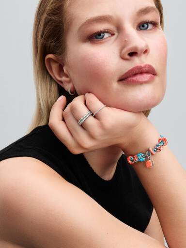 Charm Colgante Doble Concha Color Coral