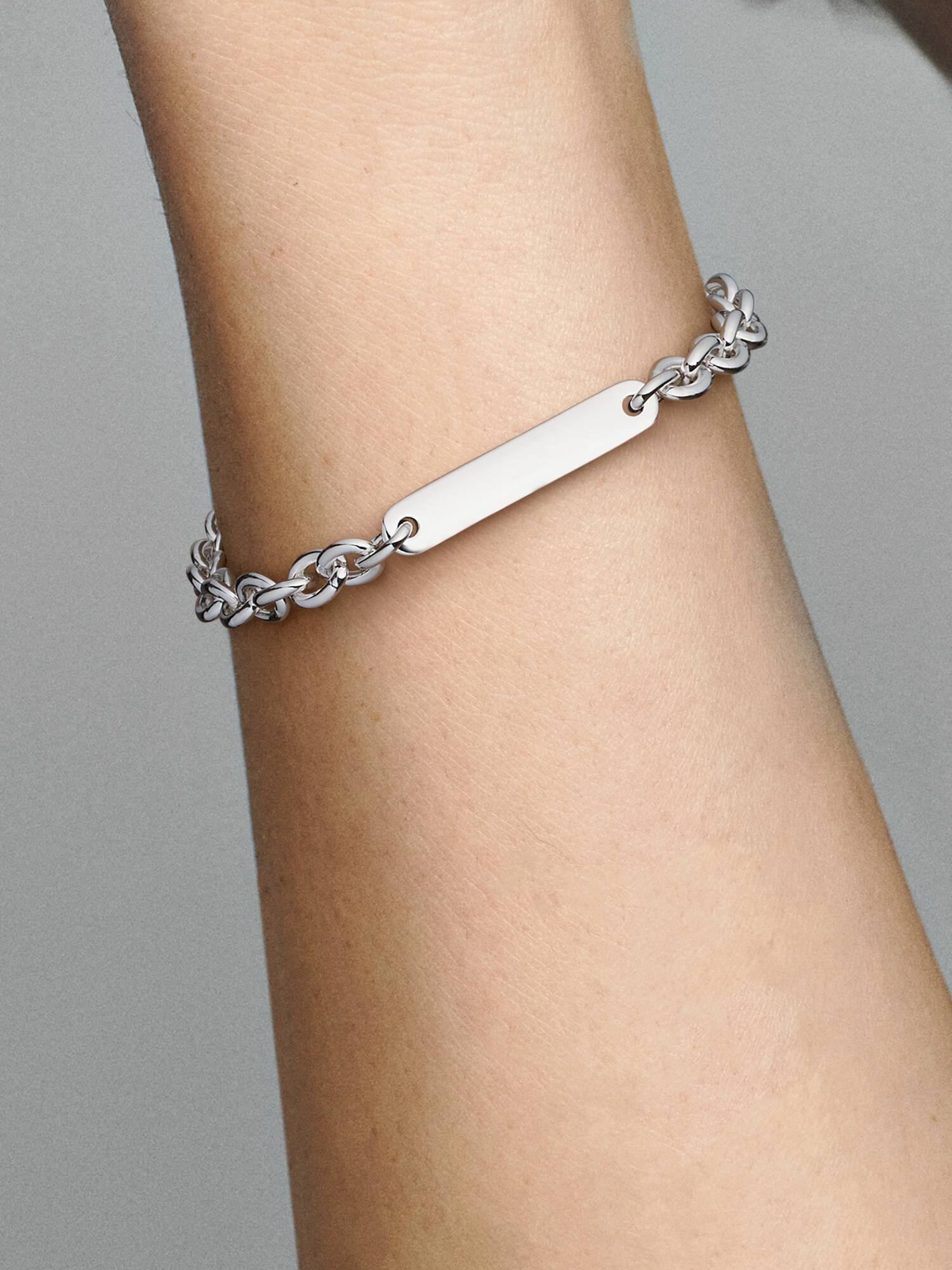 Pulsera de Eslabones con Barra Grabable