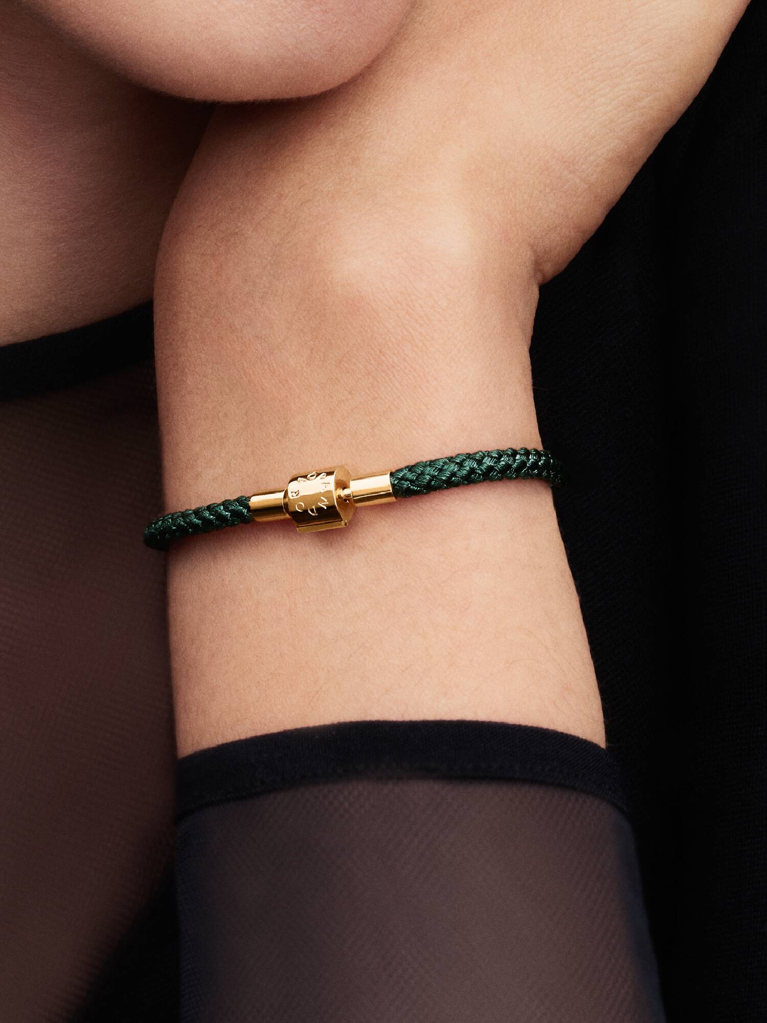 Pulsera Cordón Verde Brillante