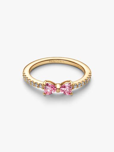 Anillo Lazo Rosa Brillante
