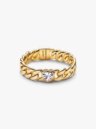 Anillo Cadena Cubana Corazón