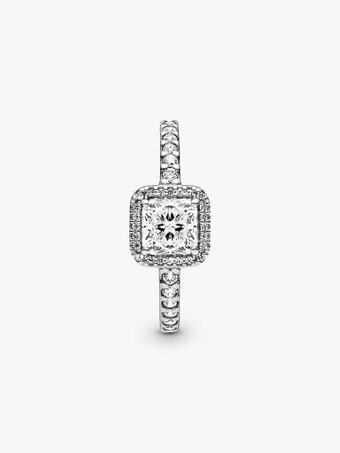 Anillo Cuadrado Halo con Brillo