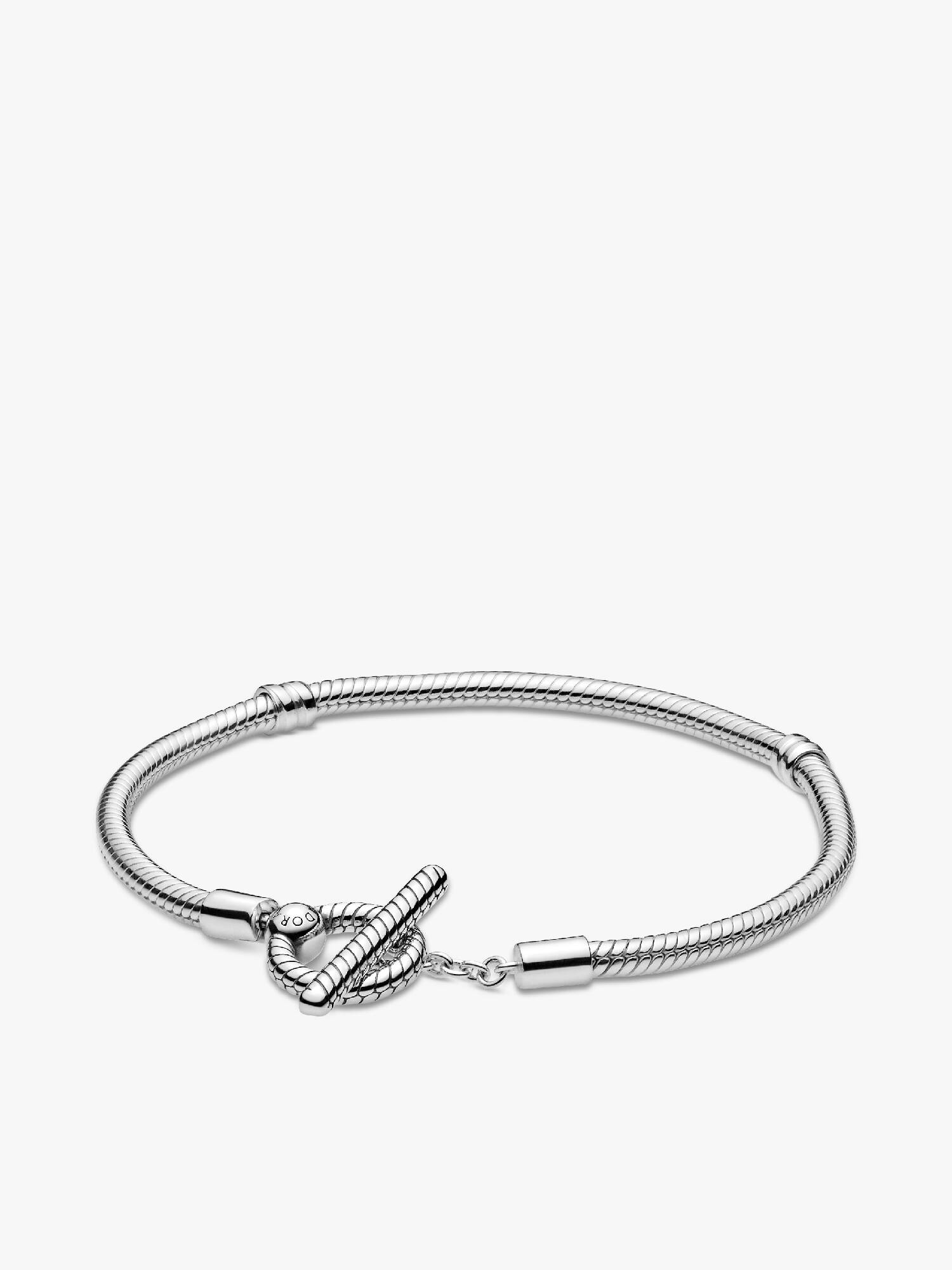 Pulsera Diseño Cadena de Serpiente Plata con Cierre en forma de T