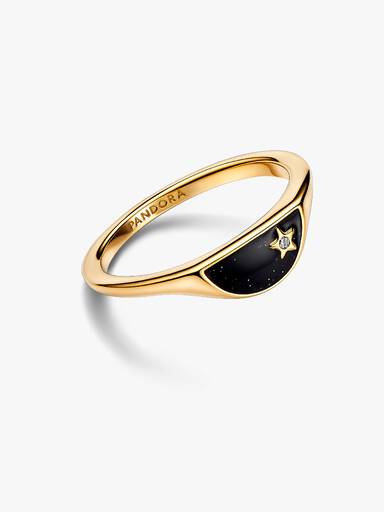 Anillo Mitad Sello Esmaltado