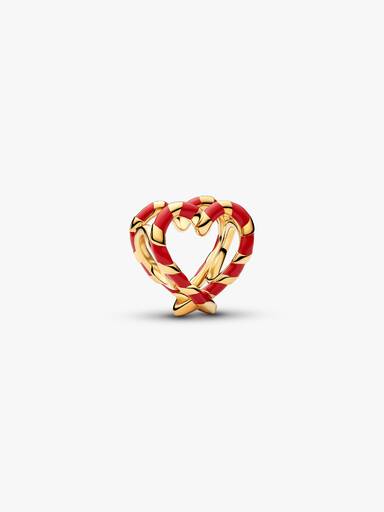 Charm Bastón de Caramelo Corazón en Filigrana