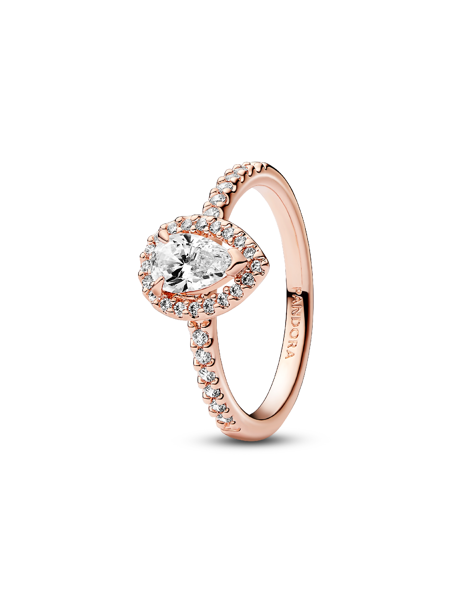 Anillo Halo Brillante Corte Pera