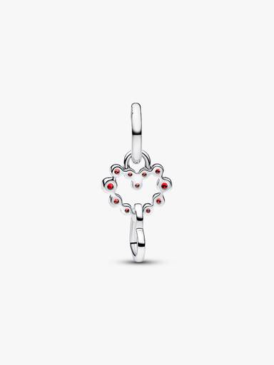 Charm Colgante Corazones Conectados y Gemas Rojas