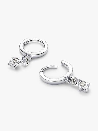 Talisman sterling silver hoop earrings with 0.20 ct TW G-I VS+ round brilliant very good cut lab-grown diamonds