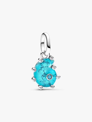 Charm Colgante Caracola de Cristal de Murano Azul