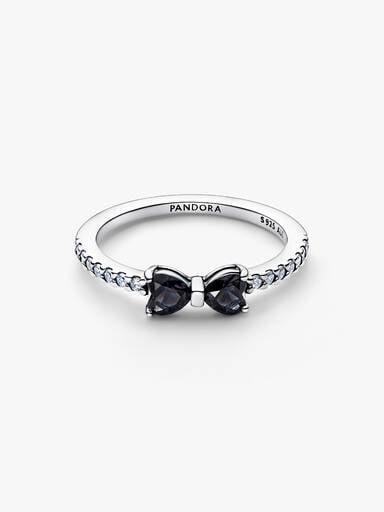 Anillo Lazo Negro Brillante