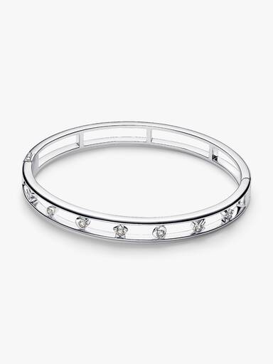 Sterling silver bangle with 0.35 ct TW G-I VS+ round brilliant very good cut lab-grown diamonds