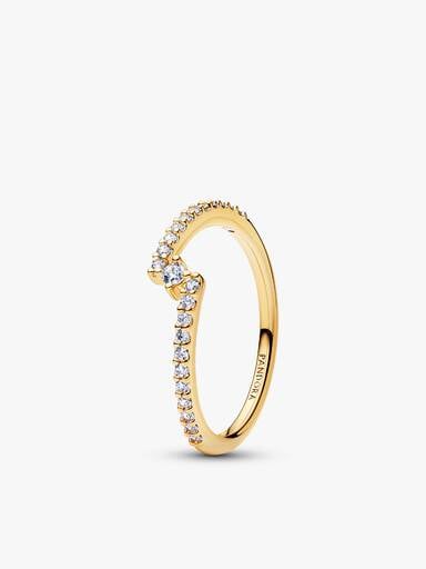 Conjunto de regalo Anillos Abiertos Brillantes Dorados