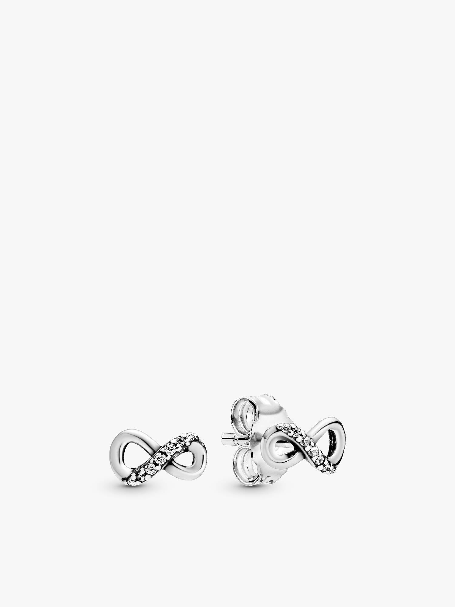 Pendientes de Botón Infinito Brillante