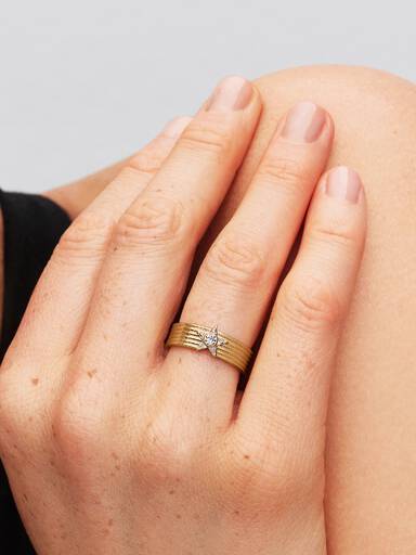 Anillo Banda Ancha Estrella Fugaz Brillante