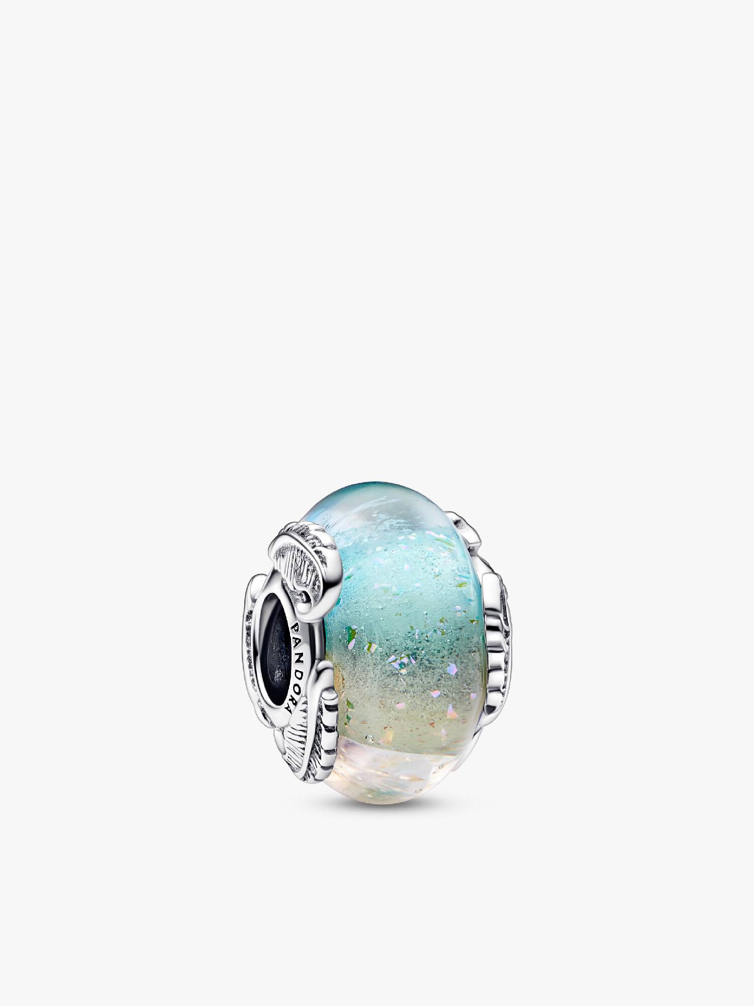 Charm de Cristal de Murano Pluma Curvada
