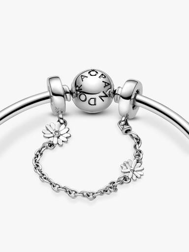 Charm Cadena de Seguridad de Margaritas