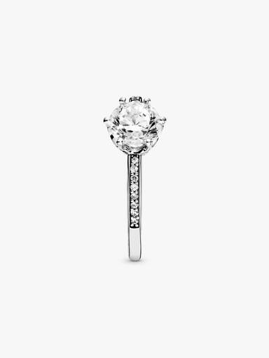 Anillo Solitario Corona Brillante Transparente