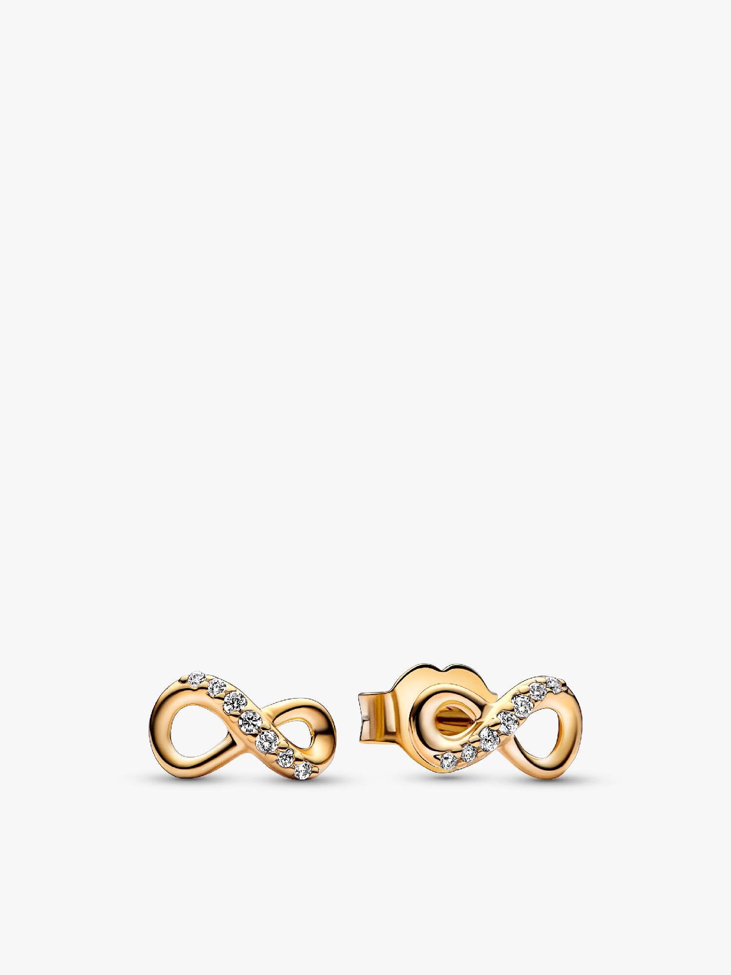 Pendientes de Botón Infinito Brillante