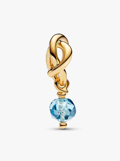 Charm Colgante Círculo Eternity Azul Aguamarina Facetado