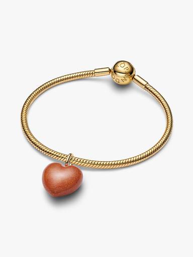 Charm colgante Corazón Volumen Naranja