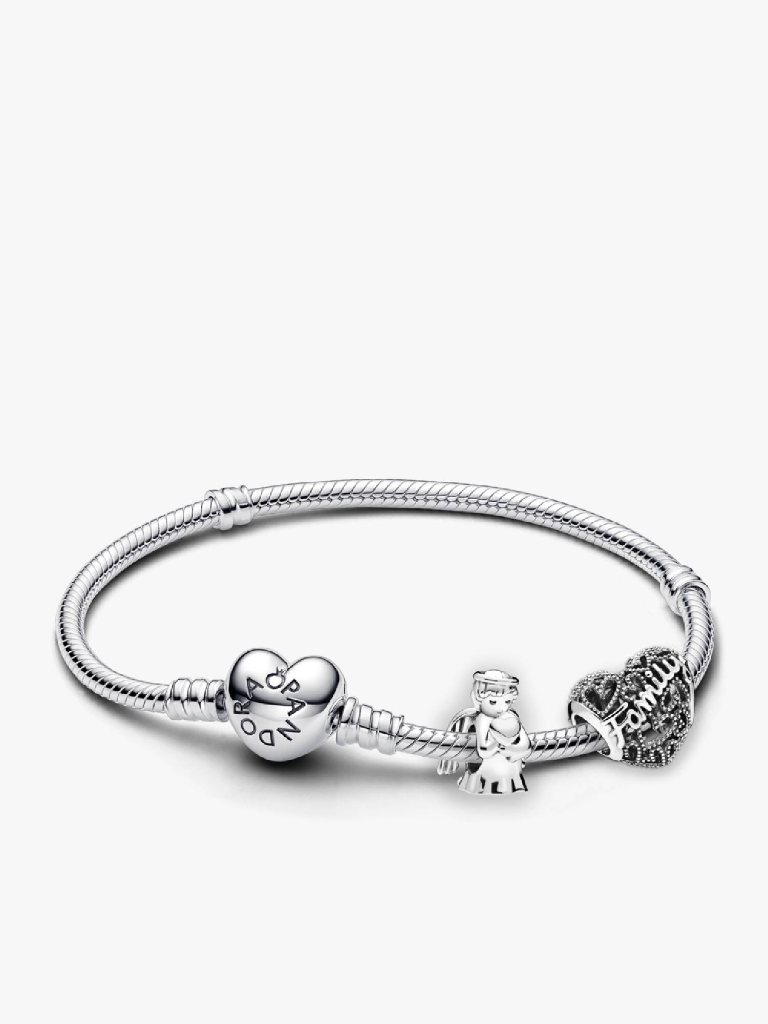 Conjunto de Regalo Pulsera y Charms Ángel y Corazón de Familia