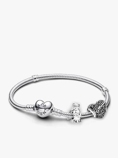 Conjunto de Regalo Pulsera y Charms Ángel y Corazón de Familia